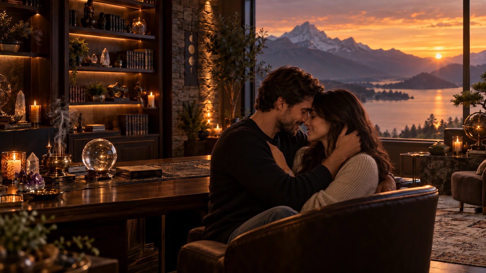 Un couple à nouveau proche, front contre front